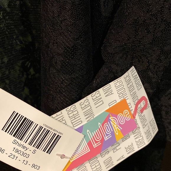 NWT LuLaRoe Black Floral Lace Shirley - Picture 4 of 5